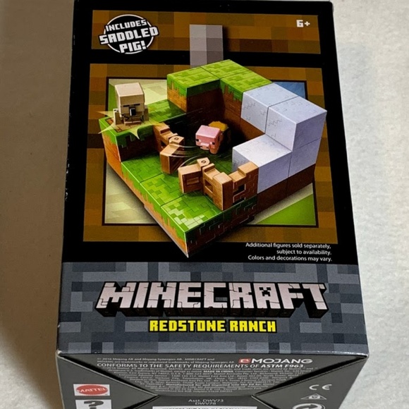 Minecraft Redstone Ranch Mini Figures Playset with Saddled Pig Figure New in Box